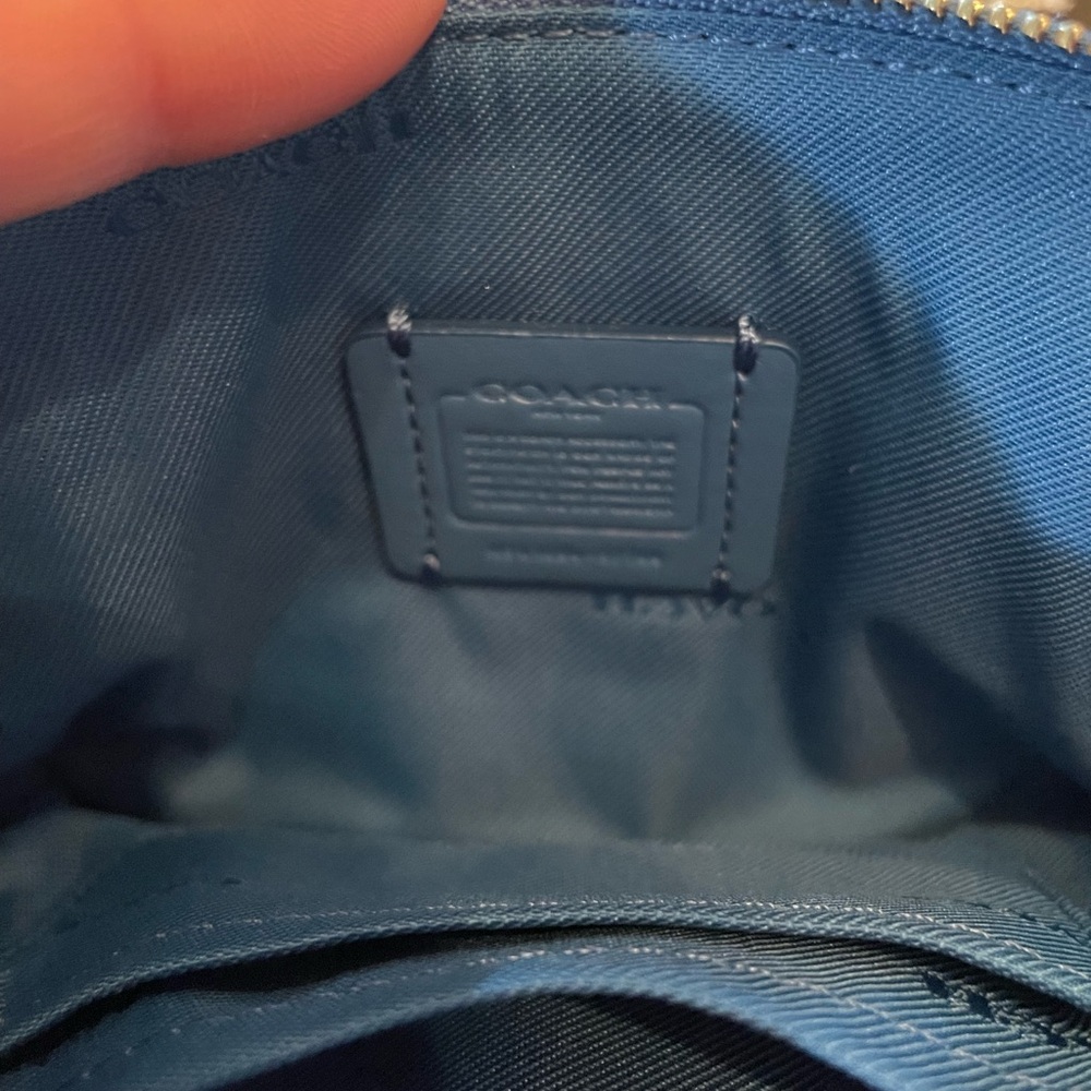 Coach Corner Zip Wristlet in a blue color - Picture 4 of 7